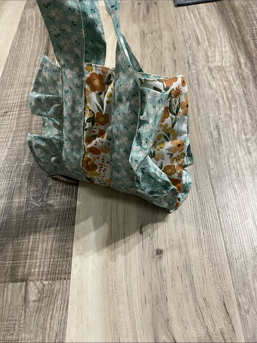 Handmade Floral Ruffle Mini Tote - Picture 3 of 5